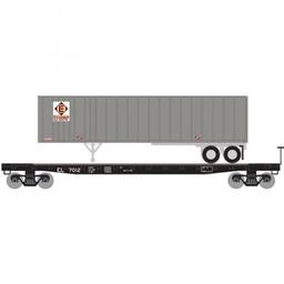 Click here to learn more about the Athearn N 53'' GSC TOFC Flat w/40'' Ex-Post Trailer, EL #2.