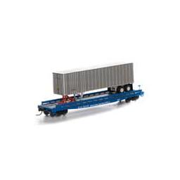Click here to learn more about the Athearn N 53'' GSC TOFC Flat w/40'' Ex-Post Trailer, GTW #2.