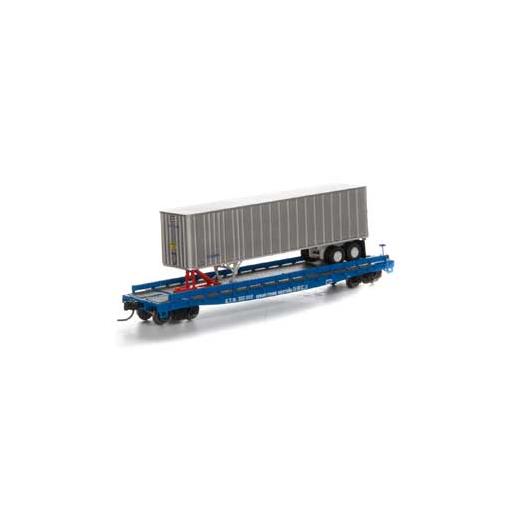 Athearn N 53'' GSC TOFC Flat w/40'' Ex-Post Trailer, GTW #2