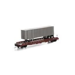 Click here to learn more about the Athearn N 53'' GSC TOFC Flat w/40'' Ex-Post Trailer, NS #1.