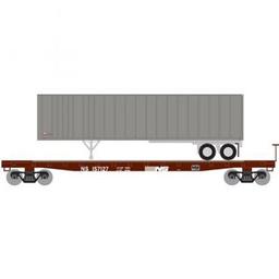 Click here to learn more about the Athearn N 53'' GSC TOFC Flat w/40'' Ex-Post Trailer, NS #2.
