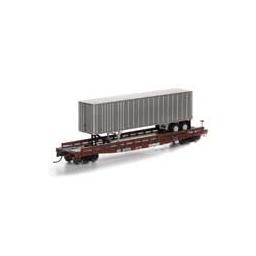 Click here to learn more about the Athearn N 53'' GSC TOFC Flat w/40'' Ex-Post Trailer, NS #3.