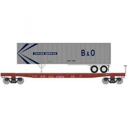 Click here to learn more about the Athearn N 53'' GSC TOFC Flat w/40'' Ex-Post Trailer,TT/B&O#1.