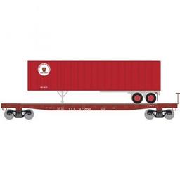 Click here to learn more about the Athearn N 53'' GSC TOFC Flat w/40'' Ex-Post Trailer TT/PRR#1.