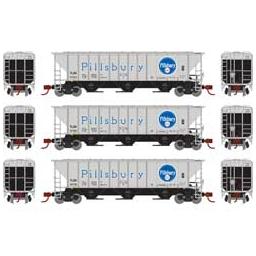 Click here to learn more about the Athearn N PS 4427 Covered Hopper, TLDX/Pillsbury (3).