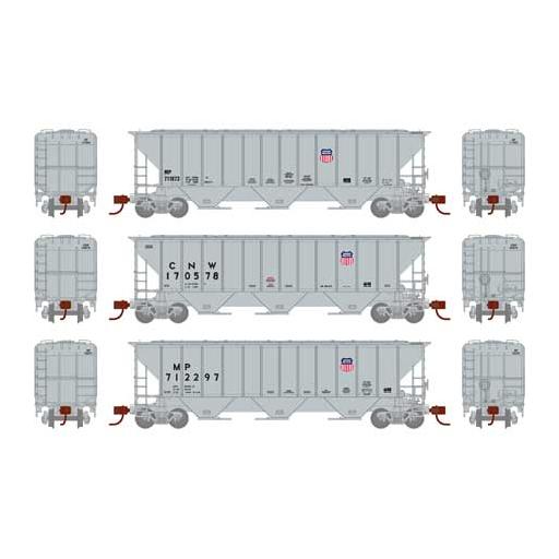 Athearn N PS 4427 Covered Hopper, UP/Shield (3)