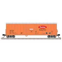 Click here to learn more about the Atlas Model Railroad N NACC 50'' Smoothside RBL Car, Sexton Foods #50161.