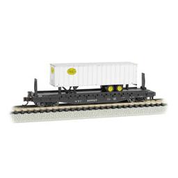 Click here to learn more about the Bachmann Industries N 52''6" Flatcar w/Piggyback Trailer, NYC/NYC.