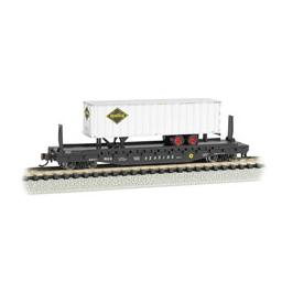 Click here to learn more about the Bachmann Industries N 52''6" Flatcar w/Piggyback Trailer, RDG/RDG.