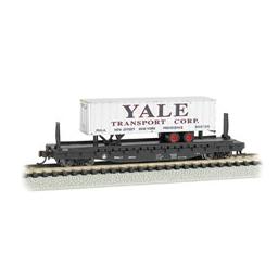 Click here to learn more about the Bachmann Industries N 52''6" Flatcar w/Piggyback Trailer, ACL/Yale.