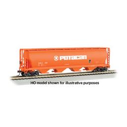 Click here to learn more about the Bachmann Industries N 4-Bay Cylindrical Hopper, Potacan.