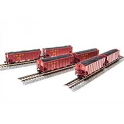 Click here to learn more about the Broadway Limited Imports N H2a 3-Bay Hopper, UP/Red/Yellow Lettering B (6).