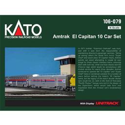 Click here to learn more about the Kato USA, Inc. N Passenger Car Set, Amtrak/El Capitan (10).