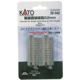 Click here to learn more about the Kato USA, Inc. N 2-7/16" Double Track Straight, Concrete Ties (2).