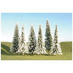 Click here to learn more about the Bachmann Industries Scenescapes Pine Trees w/Snow, 5-6" (6).