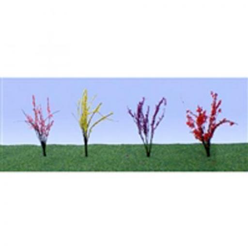 JTT Scenery Products Flower Bushes,Red/Pink/Yellow/Purple .5-.75"(40)