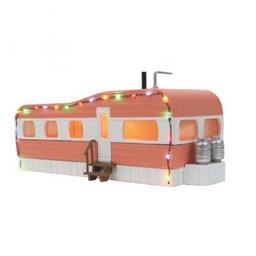 Click here to learn more about the M.T.H. Electric Trains O StainlessMobile Home, Salmon/White w/Lights.