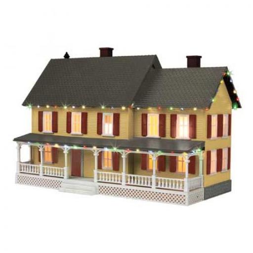 M.T.H. Electric Trains O #4 Country House w/Operating Christmas Light,Tan