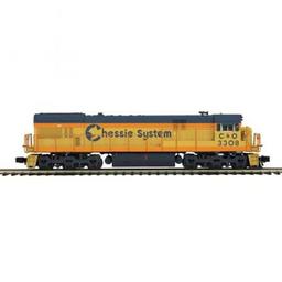 Click here to learn more about the M.T.H. Electric Trains O Hi-Rail U30C w/PS3, Chessie #3308.