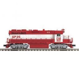 Click here to learn more about the M.T.H. Electric Trains O Hi-Rail GP35 Low Hood w/PS3, EMD #1964.