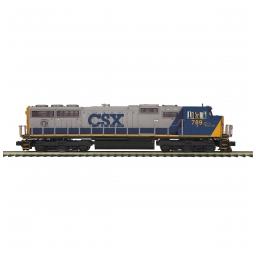 Click here to learn more about the M.T.H. Electric Trains O-27 SD70Mac w/PS3 Hi-Rail, CSX #789.