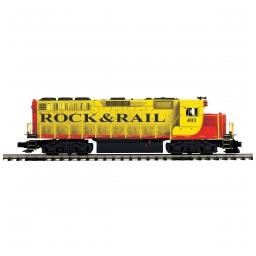 Click here to learn more about the M.T.H. Electric Trains O-27 GP40 w/PS3 Hi-Rail, Rock & Rail #401.