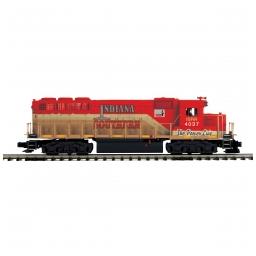 Click here to learn more about the M.T.H. Electric Trains O-27 GP40 w/PS3 Hi-Rail, Indiana Southern #4037.