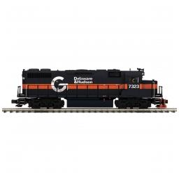 Click here to learn more about the M.T.H. Electric Trains O-27 GP38-2 w/PS3 Hi-Rail, D&H #7323.