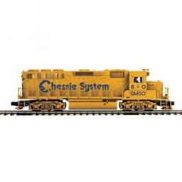 Click here to learn more about the M.T.H. Electric Trains O Scale GP40 w/PS3, Chessie #GM50.