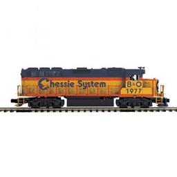 Click here to learn more about the M.T.H. Electric Trains O Scale GP40 w/PS3, Chessie #1977.