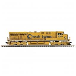 Click here to learn more about the M.T.H. Electric Trains O ES44AC w/PS3 & Scale Wheels, Chessie #2019.