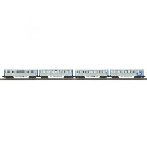 M.T.H. Electric Trains O-27 3200 Subway w/PS3, CTA/Silver (4)