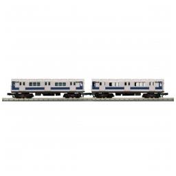Click here to learn more about the M.T.H. Electric Trains O-27 R-12 w/PS3, MTA/Silver/Blue #5732 (2).