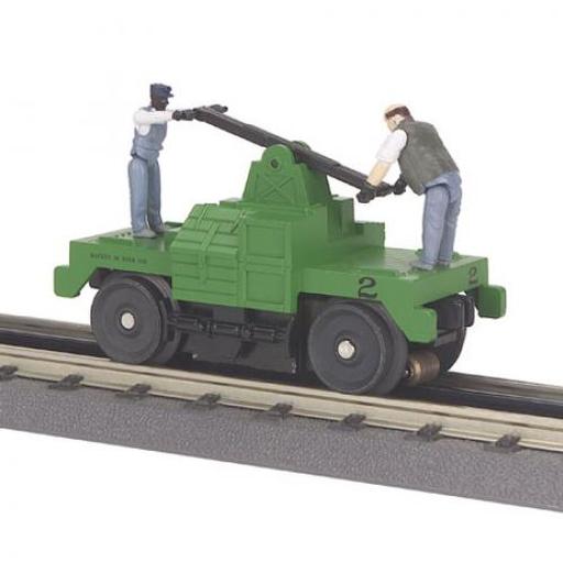 M.T.H. Electric Trains O-27 Operating Hand Car, Green Base