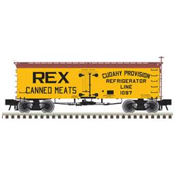Click here to learn more about the Atlas O, LLC O 36'' Wood Reefer, Rex Canned Meats/Cudahy.