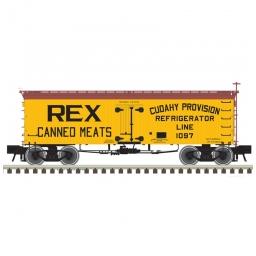 Click here to learn more about the Atlas O, LLC O 36'' Wood Reefer, Rex Canned Meats/Cudahy (2R).
