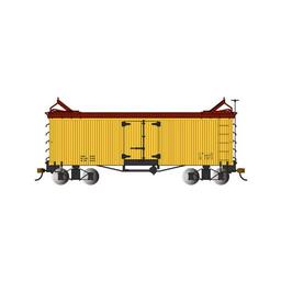 Click here to learn more about the Bachmann Industries On30 Spectrum Reefer, Yellow w/Brown Roof & Ends.