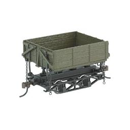Click here to learn more about the Bachmann Industries On30 Spectrum Wood Side Dump Car, Green (3).