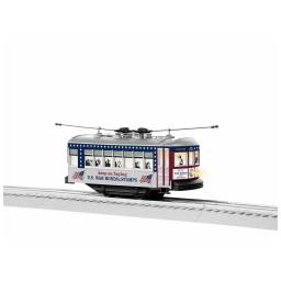 Click here to learn more about the Lionel O-27 U.S. War Bonds Trolley Made in USA.