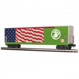 Click here to learn more about the M.T.H. Electric Trains O 50'' Double Door Plug Box, KCS/US Marines.