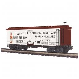 Click here to learn more about the M.T.H. Electric Trains O 36'' Woodsided Reef Car, Pabst Blue Ribbon #14880.