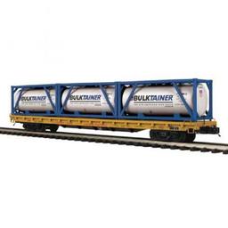Click here to learn more about the M.T.H. Electric Trains O 60'' Flat w/3 Tank Containers, UP #52065.
