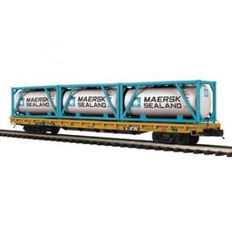 Click here to learn more about the M.T.H. Electric Trains O 60'' Flat w/3 Tank Containers, TTX #97524.