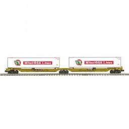 Click here to learn more about the M.T.H. Electric Trains O Spine Car w/2 48'' Containers, TTX #653260 (2).