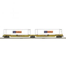 Click here to learn more about the M.T.H. Electric Trains O Spine Car w/2 48'' Containers, TTX #653263 (2).