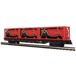Click here to learn more about the M.T.H. Electric Trains O 60'' Flat w/3 Tank Containers, NS #911019.