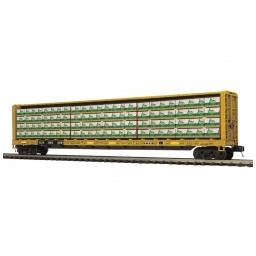 Click here to learn more about the M.T.H. Electric Trains O Center Beam Flat w/Lumber Load, TTX/TTZX #861456.