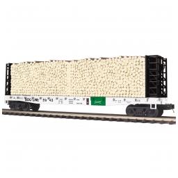 Click here to learn more about the M.T.H. Electric Trains O Flat w/Bulkheads & Log Load, SOO #5943.