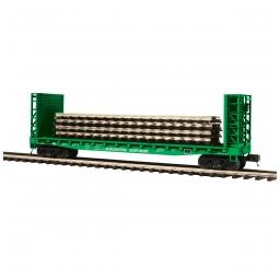 Click here to learn more about the M.T.H. Electric Trains O Flat w/Bulkheads & ScaleTrax Load, BN #621077.