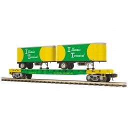 Click here to learn more about the M.T.H. Electric Trains O Flat Car w/ PUP Trailers, IT #1512 (2).